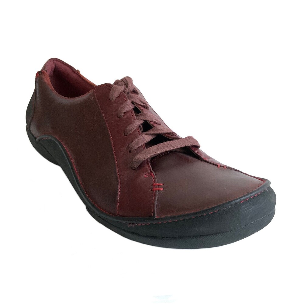 Clarks Leather Felicia Alice Comfort Lace-up Loafer Burgundy 10